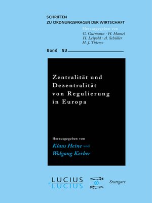 cover image of Zentralität und Dezentralität von Regulierung in Europa